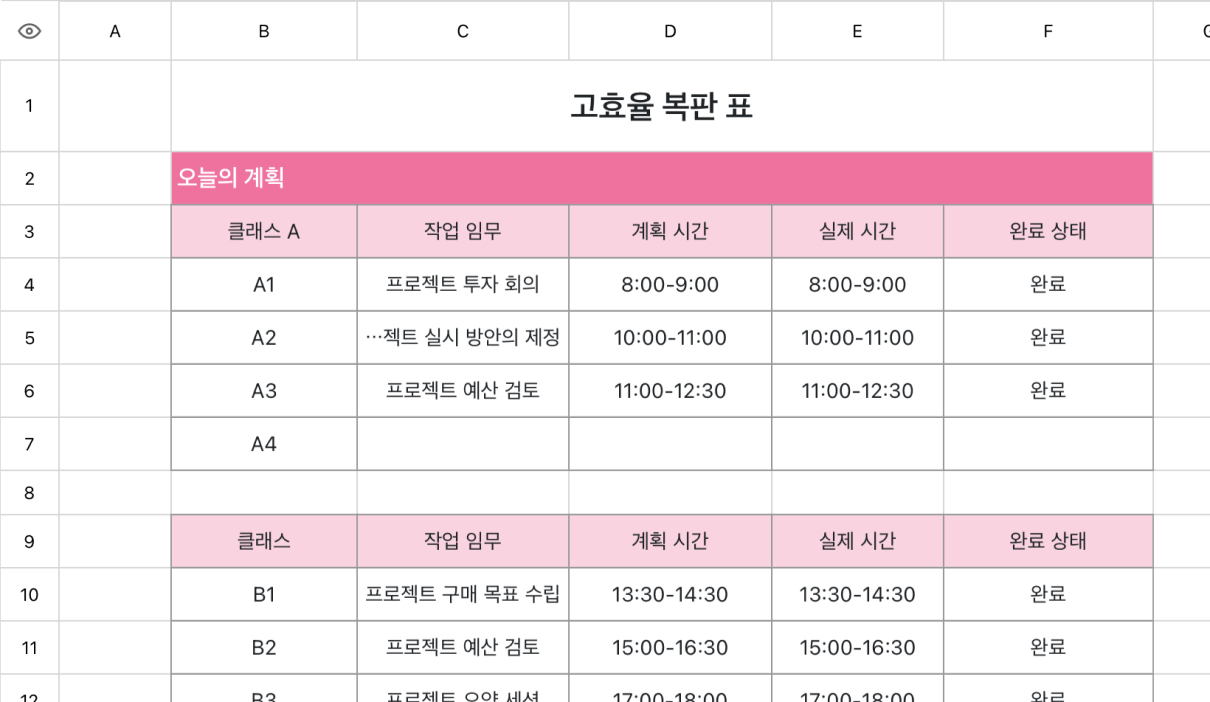 고효율 복판 표